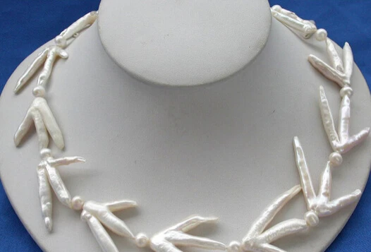 

Hot sell Noble- FREE SHIPPING>>>@@ AS3025 40mm white chicken feet freshwater cultured pearl necklace