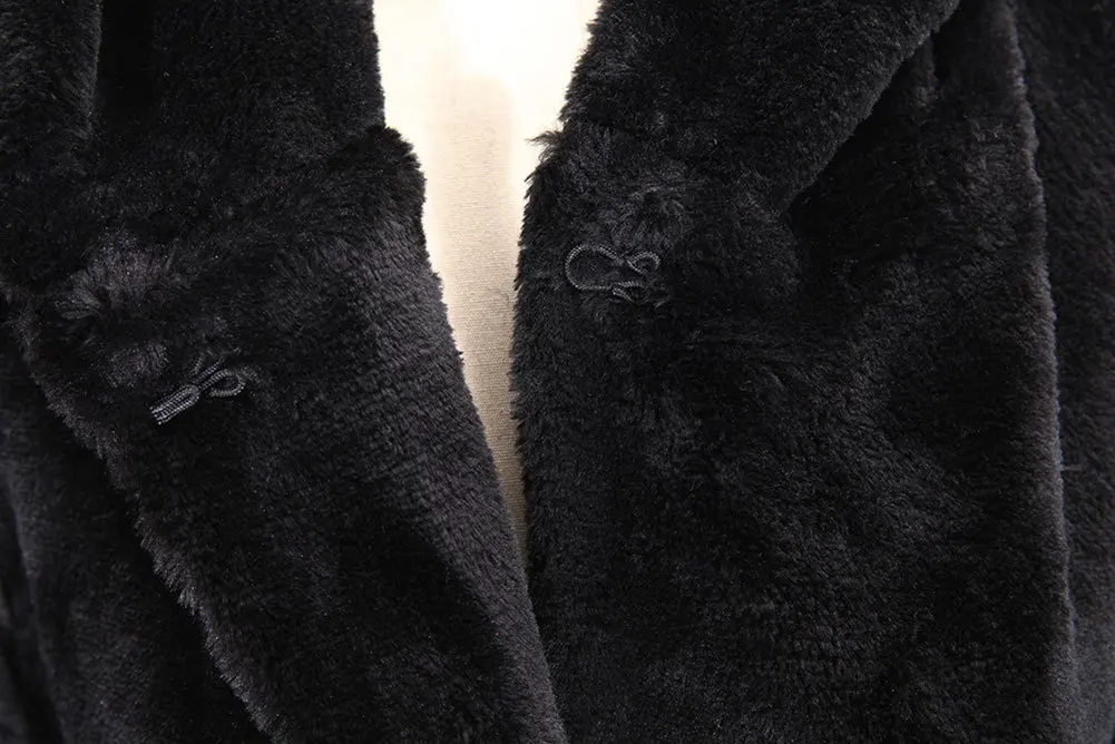 Winter Warm Hooded Large Size Medium Length Solid Color Fur & Faux Fur Women 2018 New Casual Long Sleeve Women Fur Coat Jacket