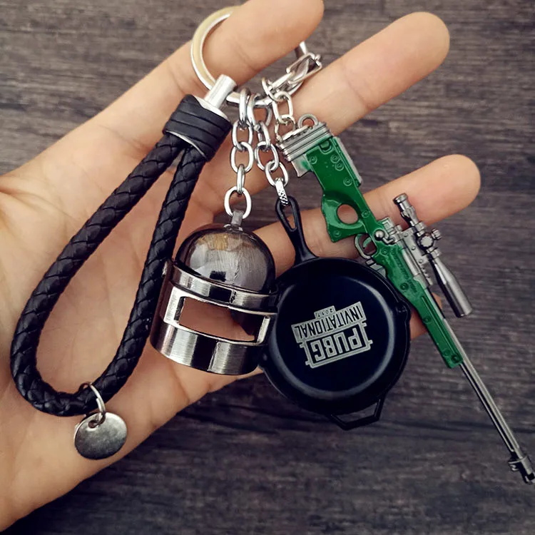 

FPS Game Playerunknown's Battlegrounds 3D Keychain PUBG zinc alloy Keyring Jewelry Pendant child Gift Toy gun ornaments