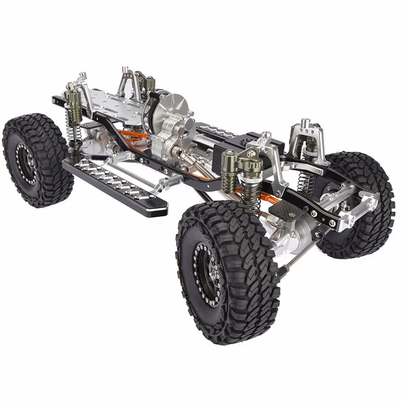 RC CNC сплав SCX10 шасси 1/10 масштаб 4WD Рок Гусеничный рама комплект в сборе с боковой ступенью боковой педали