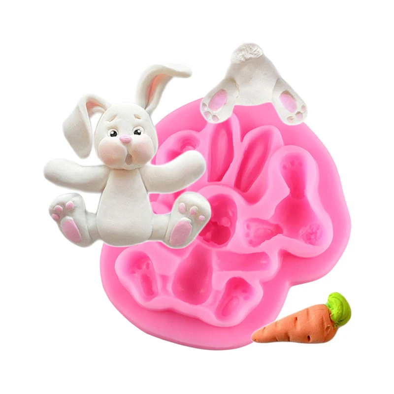 

3D Rabbit Easter Bunny Silicone Mold Cupcake Elephant Fondant Cake Decorating Tools Cookie Baking Candy Chocolate Gumpaste Mould