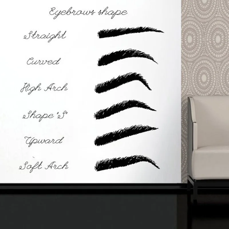 

Brows Beauty Salon Wall Decal Make Up Window Sticker Woman Face Eyelashes Lashes Eyebrows Home Decor Bedroom Deacals X104