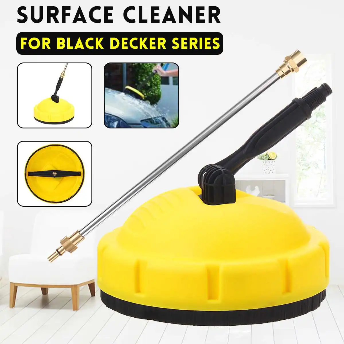 Giratoria Cepillo Mango Largo Limpiadora de Presi/ón Camino Superficie Limpiar Vereda Garaje Puerta Pared Patio Redondo Flexible Pavimento Herramientas para Karcher Karcher Limpiadora de Presi/ón