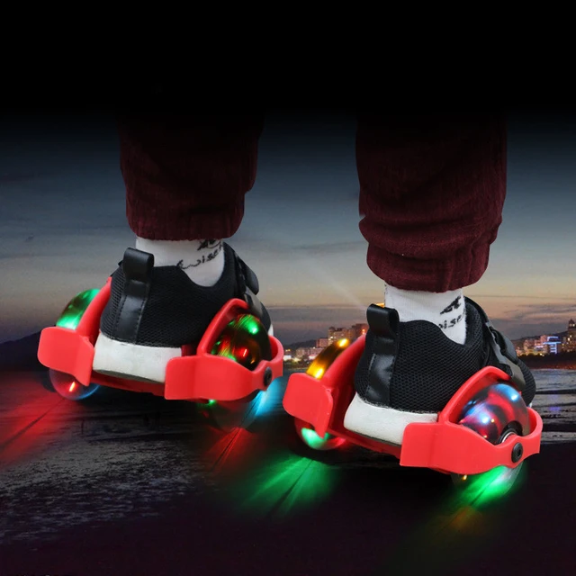 US $17.34 Rollerskate Adjustable Skates Children Wheel Heel Roller Light Whirlwind Pulley Flashing Roller Ska