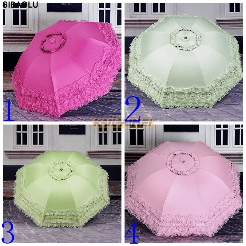 5pcs Arrival Brand Umbrella Women Lace Rain&Sun Sweet Princess Umbrella