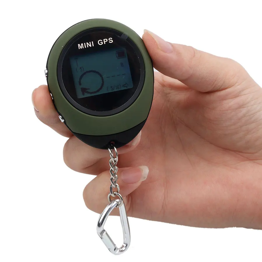

Mini GPS Receiver Navigation Handheld Locator Finder USB Rechargeable with Compass Outdoor Sport Travel Handheld Keychain