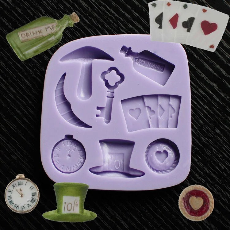 

Alice theme gentleman Custom model of double sugar cake silicone mold dry pace shape mold silicone mold fondant