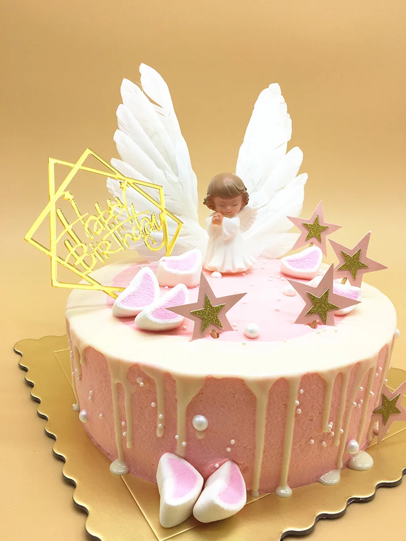 Латексный ангел мальчик девочка набор для украшения тортов перо Торт Топпер выбирает Свадебный Топпер для торта «С Днем Рождения» baby shower мальчик babyshower
