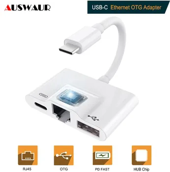 

Type-C to Type C RJ45 USB OTG Adapter for iPad Pro Macbook Huawei Mate 10 Pro Samsung S10 3 In 1 USB C OTG Adapter