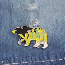 Милый мультфильм цветок медведь Брошь сплав творческая одежда украшение для рюкзака значок медведь булавка горячая распродажа