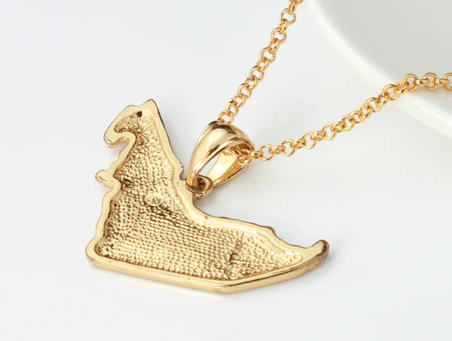 Ожерелье с подвеской в виде карты ОАЭ золотистого цвета|pendant enamel|enamel pendantenamel charms