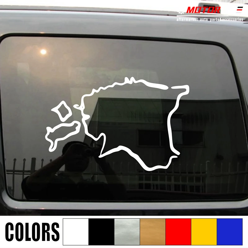 

Estonia Map Outline Estonian Decal Sticker Car Vinyl pick size color no bkgrd