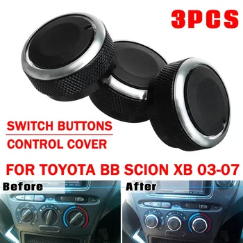 

Autoleader 3Pcs Car Air Conditioning Knob Switch for TOYOTA bB 2000-2005 for SCION xB 2003-2007 Black ABS Auto Stickers Cover