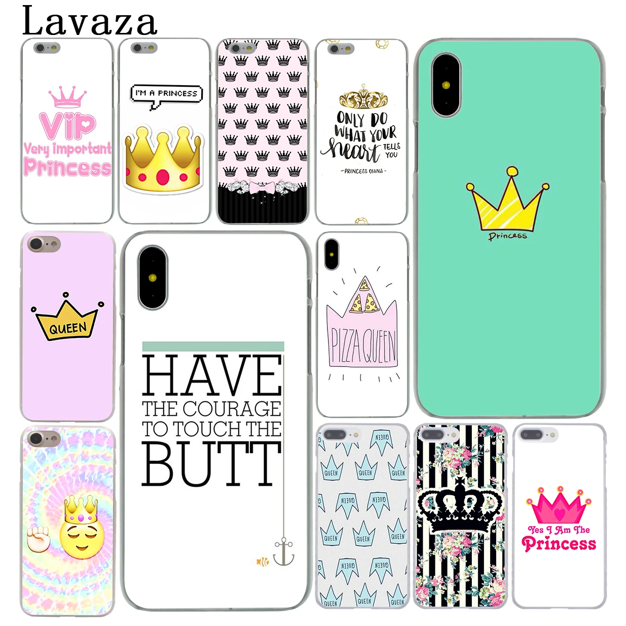 cheap Lavaza PRINCESS Queen boss crown king Hard Phone Case for iPhone XR X XS 11 Pro Max 10 7 8 6 6S 5 5S SE 4S 4 Cover