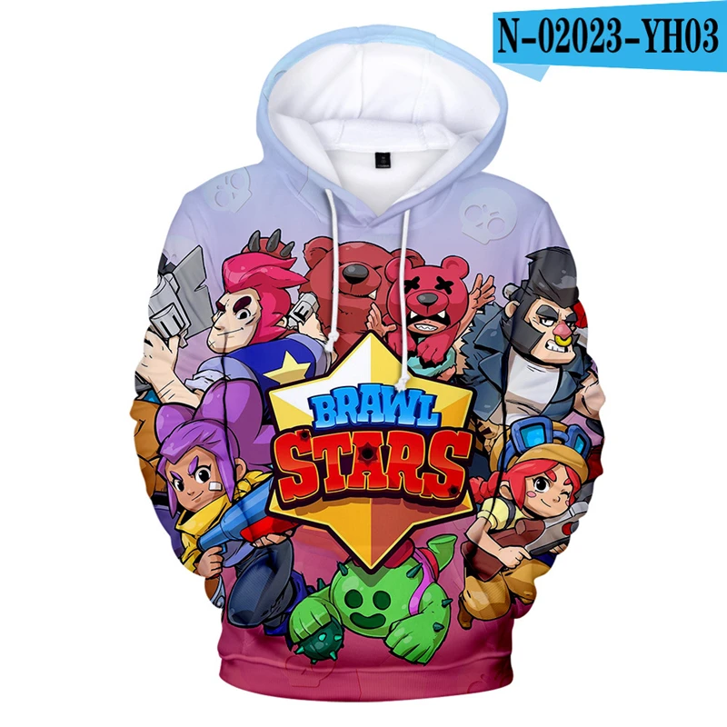 

Brawl Stars Hoodie Shooting Game Hoodies 2019 New Game Game Sweatshirt Cartoon 3D Clothes Boys Clothings Sweatshirts Men 3D