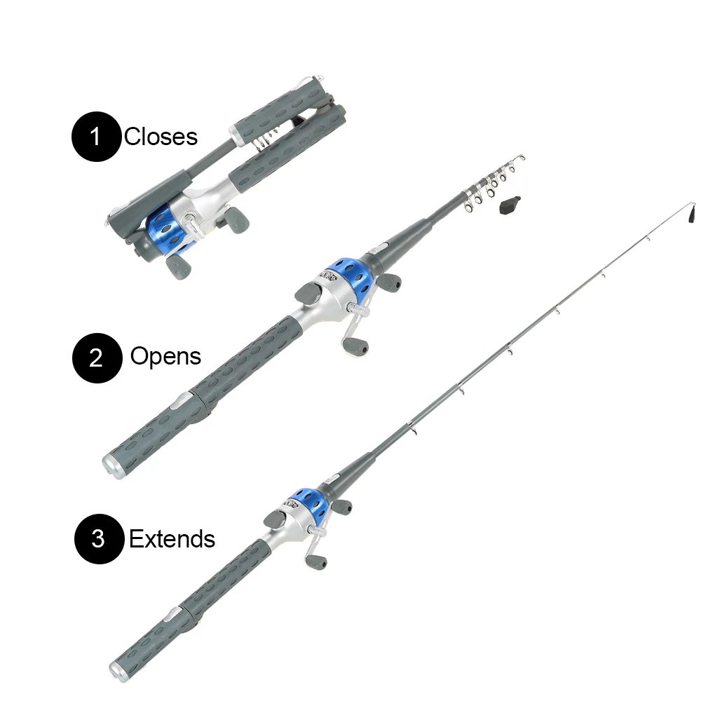 151 см мини складной Рыбалка штанга телескопическая поединки полюс Рыбалка штанга катушка Combo с Рыболовные приманки линии Карп Рыбалка снасти