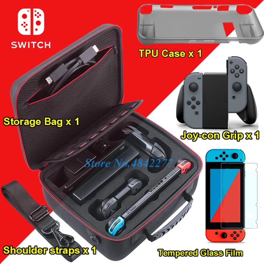 

Nintend Switch Accessories Portable Hard Storage Big Bag Nintendoswitch Case Screen Protector Joy-con Handle Grip Nintendos Game