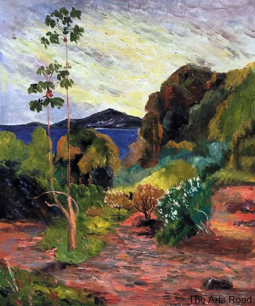 

Wall Decor Art Painting Hand Painted Martinique Landscape, 1887 by Paul Gauguin Oil Painting for Dining Room Wall Decor