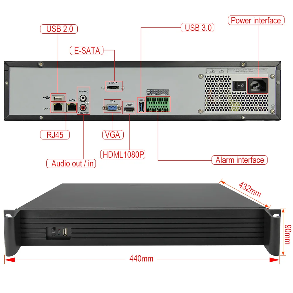 4K H.265/H.264 CCTV NVR Smart Security Surveillance Recorder 16CH 2MP 4CH 8MP Up 64CH 4k IPC access With two-way voice onvif P2P