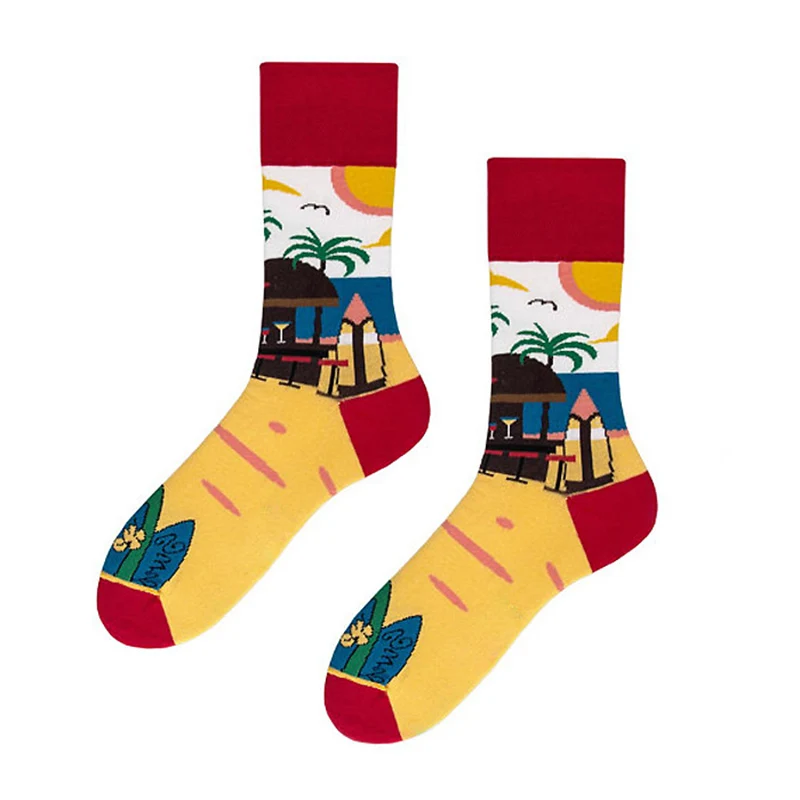 Веселое Harajuku Творческий Happy Socks носки унисекс дизайн животных японские носки Для женщин фрукты Calcetines Mujer Skarpety Skarpetki Sokken