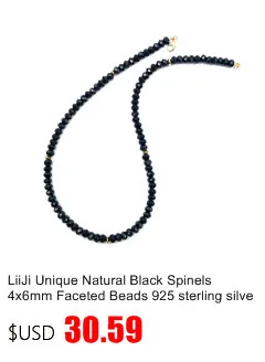 LiiJi уникальные натуральные черные шпинели 1-2 мм серебро 925 Пробы Колье блестящее ожерелье 1"-18"
