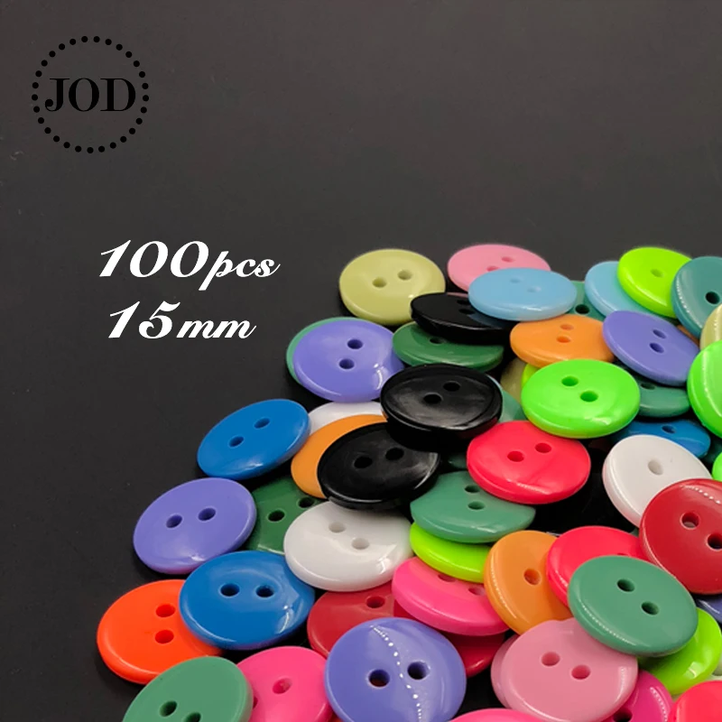 

Wholesale Bulk 100pcs Mixed Buttons Children's Clothing Button DIY Resin 15mm Scrapbooking Knopf Bouton Hand Knitting Tool JODc