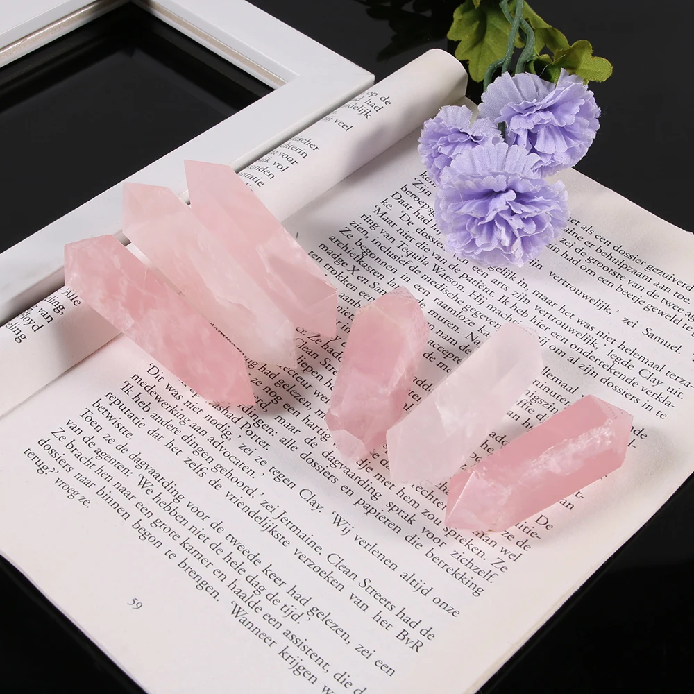 

1PC 65-75mm Hot Sale Natural Rock Pink Rose Quartz Crystal Stone Point Healing for Home Decor Holiday Gift Ornament Craft