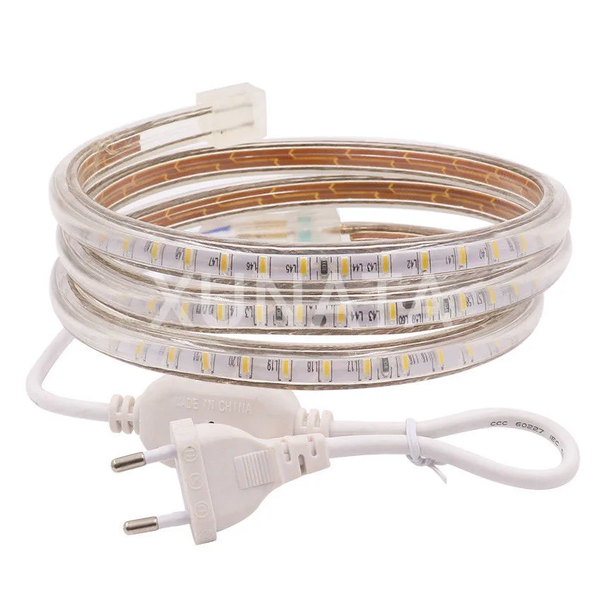 Светодиодная лента 220 в 240 В переменного тока IP67 водонепроницаемая 3014 SMD 120