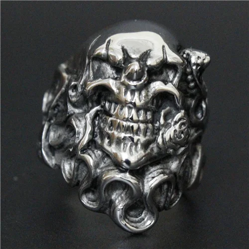 

Personal Design Clown Skull Ring Top Quality 316L Stainless Steel Cool Mens Ring