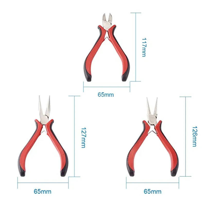 3 шт. Набор Плоскогубцев и Ювелирных Инструментов Круглогубцы для Рукоделия Круглогубцыи Ювелирное Оборудование Плоскогубцы Инструменты Сторона Резки/Цепи Нос/Плоский Нос