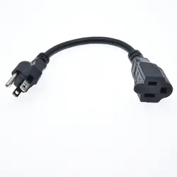 18 AWG Outlet Saver Удлинительный шнур питания-NEMA 5-15 P до NEMA 5-15R, черный 10 см