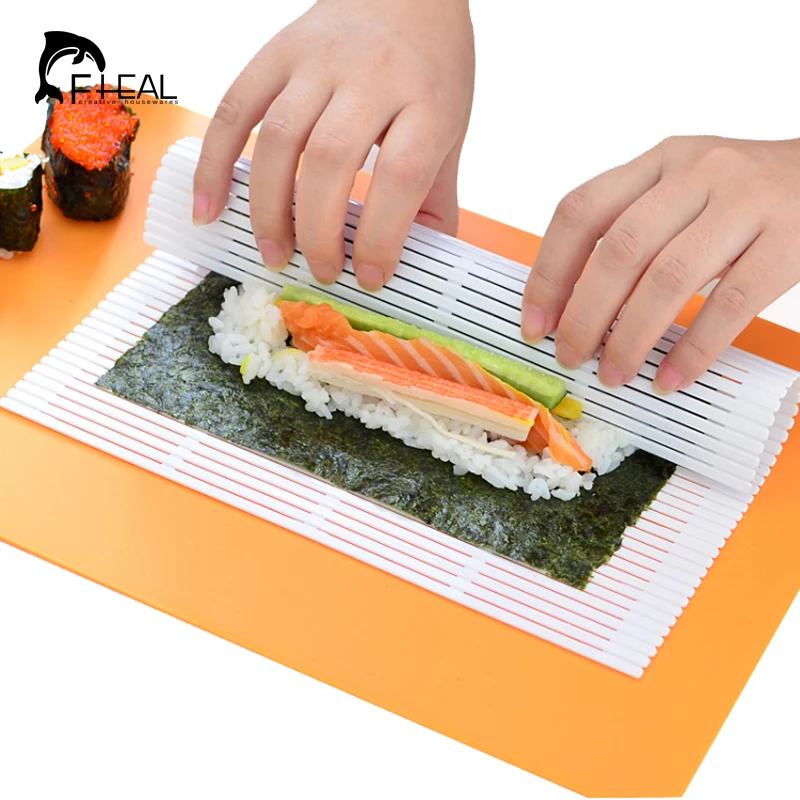 FHEAL Sushi Roll Mat Roller Plastic Cake Roll Mold Seaweed Nori For DIY