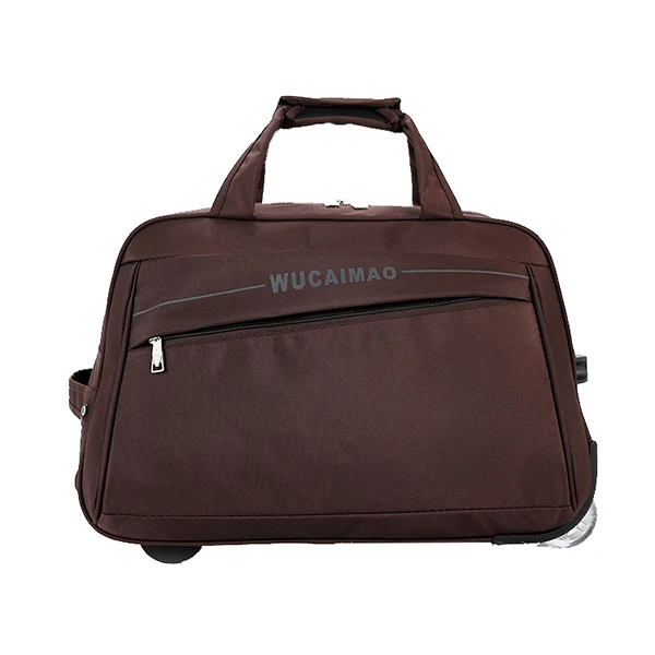 Большая вместительная Женская тележка, складная сумка, удобная для переноски, высококачественная, уличная колесная дорожная сумка, мужская сумка для отдыха, сумка для самолета - Цвет: Brown