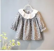 2016 Spring Fashion New children Girls Clothing Cute Lace Long Floral Sleeve Blouse Ruffle Blouse Tops