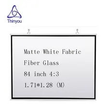 Thinyou 84 inch 4 3 font b projector b font screen Matte White Fabric Fiber Glass