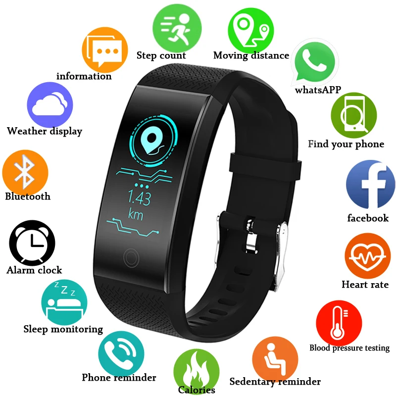 

BANGWEI 2018 Waterproof Smart Bracelet Call Reminder Heart Rate Sleep Monitoring Bluetooth Sports Smart Wristband PK Mi Band 3