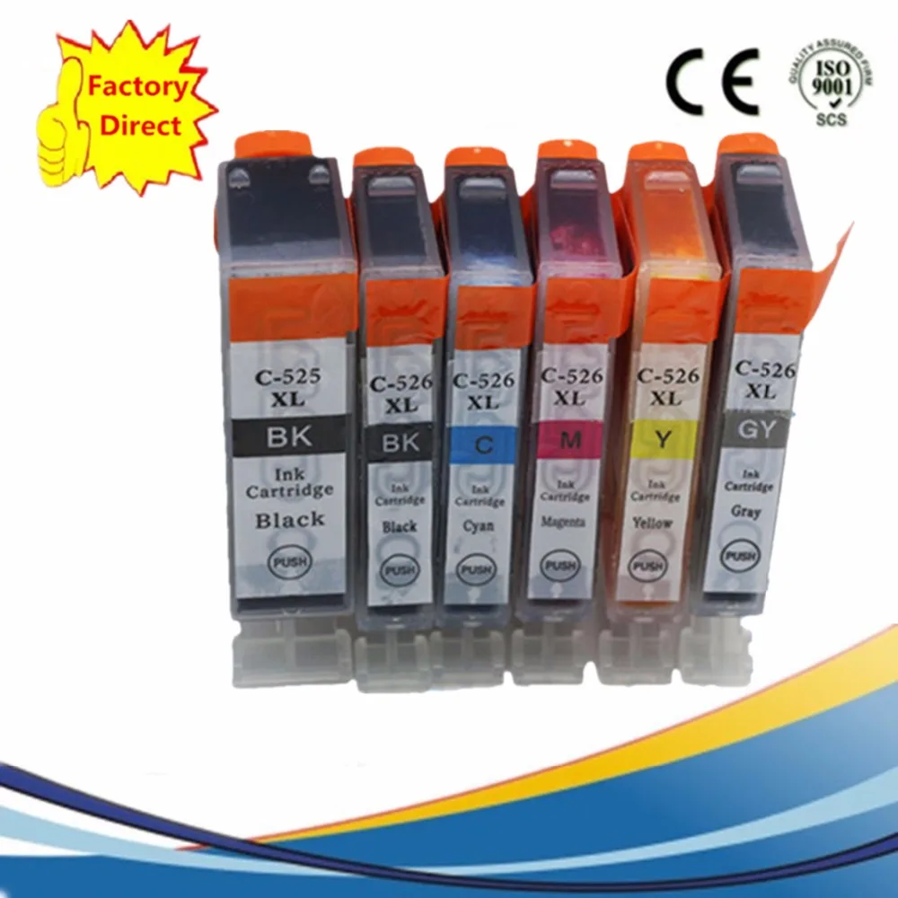 PGI525 PGI 525 XL CLI-526 PGI-525 PGI-525XL Замена чернильных картриджей для Canon Pixma MG6150 MG6250 MG8150 MG8250