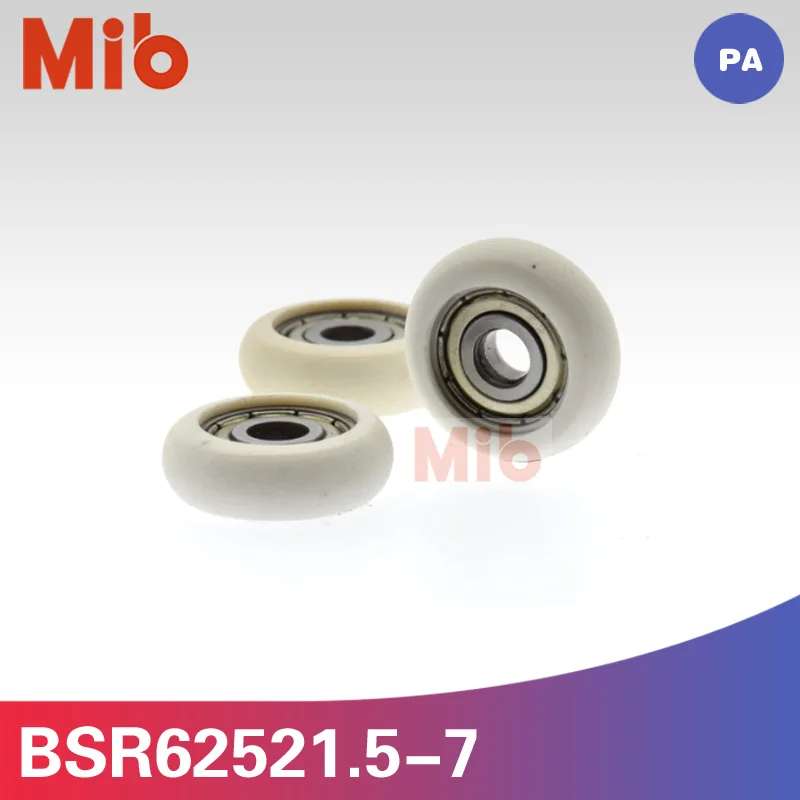 

1pcs/LOT 5*21.5*7mm 3D PRINTER bearing roller Nylon Plastic Carbon Steel Bearings Pulley Wheels Embedded BSR62521.5-7