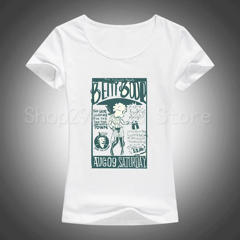 

Women betty boop O-neck T-shirt Casual t shirt Top Tees Camisa Short Sleeve Wholesale Summer Shirts Punk princess T Shirt