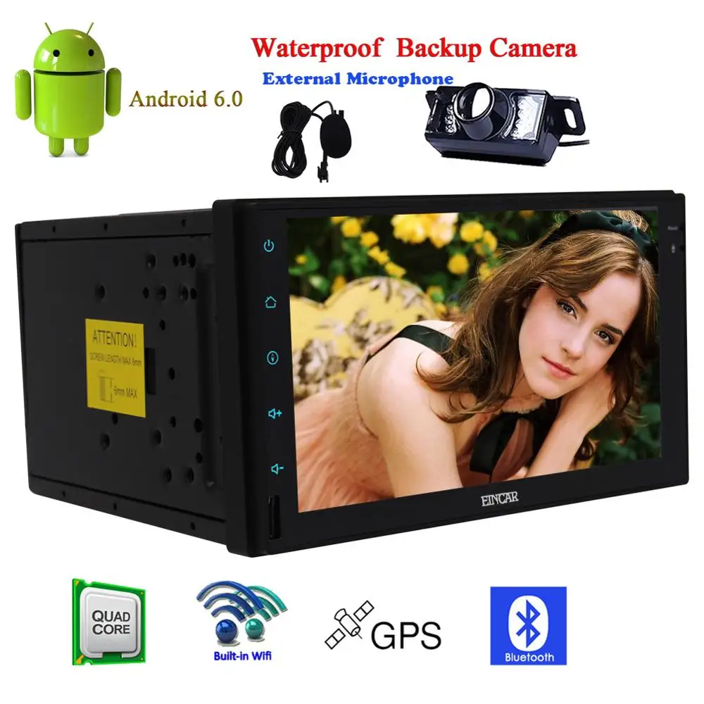 Best New Car Radio 7"HD Touchscreen Android 6.0 Car Navigation Stereo in Dash 2 Din Quadcore Car Entertainment Multimedia Headunit Su 2