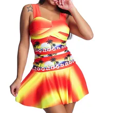 KANCOOLD Женская одежда для плавания, сексуальный костюм размера плюс с кокосовым принтом, градиентный костюм из двух частей, одежда для плавания, женский летний свободный пляжный купальник