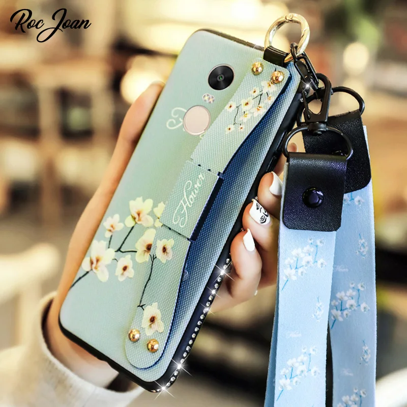 

Diamond Retro Wristband Phone Case For Xiaomi Redmi 5 Plus Note 5 Pro 5A 4 4X Cloth Soft + TPU Lanyard Cover