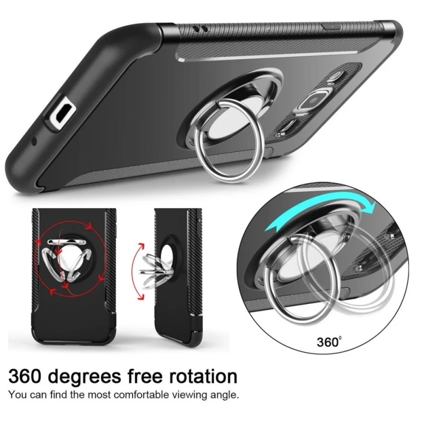 For Samsung Galaxy J3 J5 J7 2016 2017 Case 2 in 1 Shockproof 360 Degree Hybrid Armor Ring Magnetic Stand Rubber PC Back Cover |