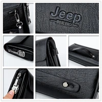 JEEP BULUO znane marki męskie torebki codzienne kopertówki luksusowe na telefon i długopis wysokiej jakości rozlane skórzane portfele torebka 4
