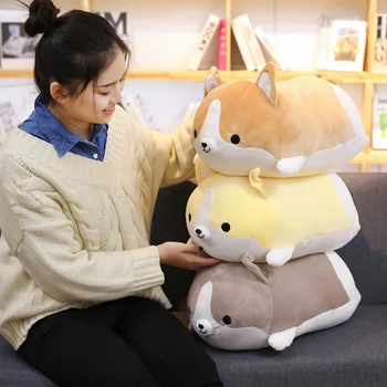 30 45 60cm Cute Corgi Dog Plush Toy Stuffed Soft Animal Cartoon Pillow Lovely Christmas