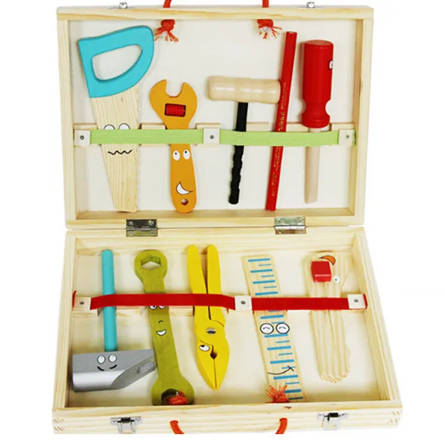 New wooden font b toy b font Educational font b Toys b font wooden tool set