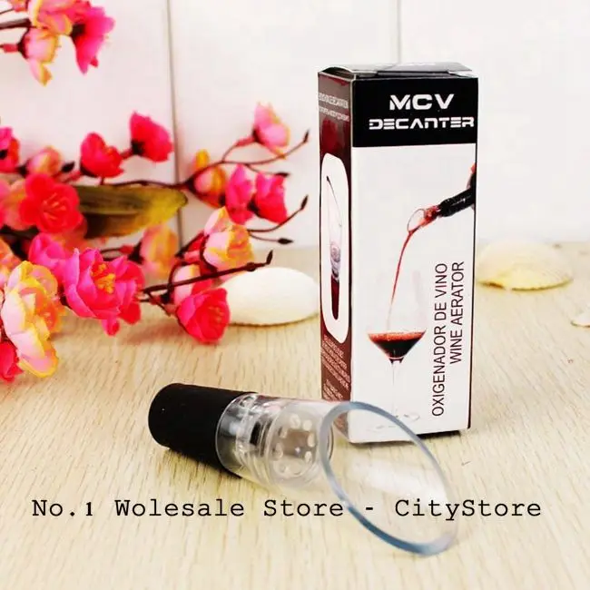 

Wholesale 5pcs/lot MCV Wine Aerator Wine Decanter Pour Spout Bottle Stopper Decanter Pourer Aerating (Retail box package)