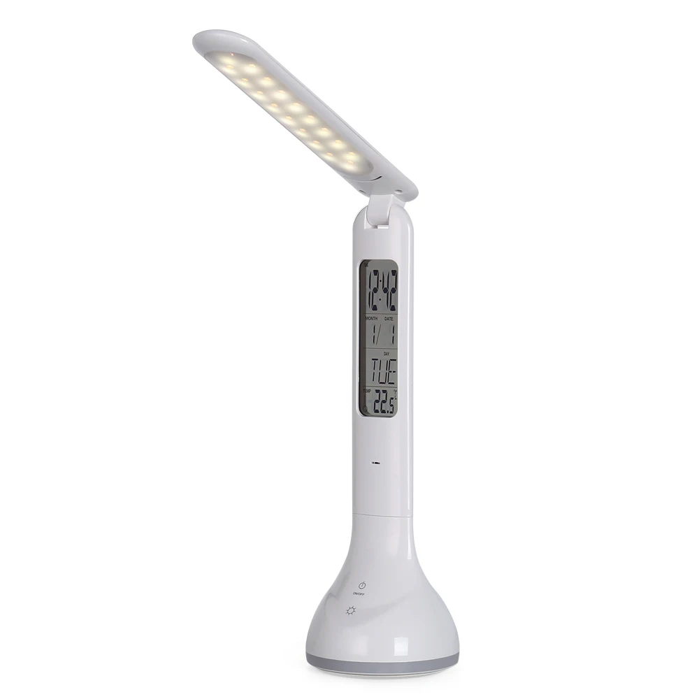 

Foldable Led Lamp Dimmable Charging Table Lamp Touch Desk Lamps with Temperature Alarm Clock for Holiday Students Gift