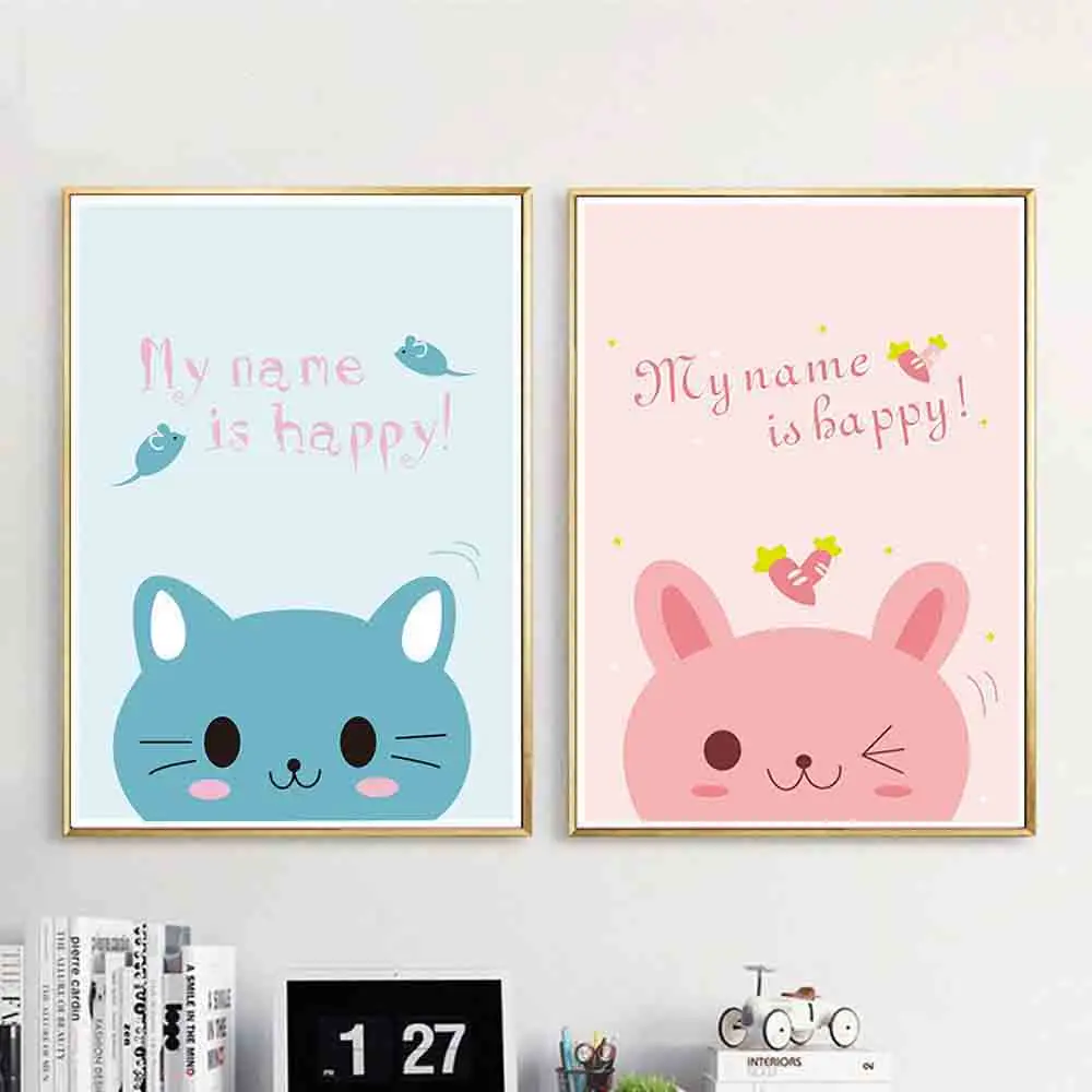 TAAWAA-Cartoon-Cat-Wall-Art-Canvas-Painting-Nursery-Posters-and-Prints-Nordic-Style-Decorative-Picture