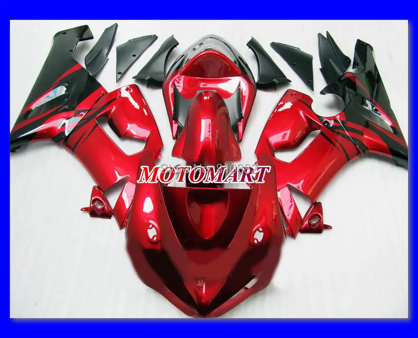 

Motorcycle Fairing kit for KAWASAKI Ninja ZX6R 05 06 ZX6R 636 2005 2006 Black hot red ABS Plastic Fairings set +7 gifts SX45